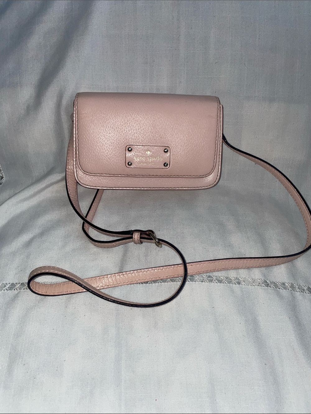 Kate Spade Blush Pink Leather Crossbody Bag Magnetic Closure